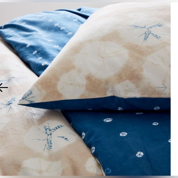 West Elm indigo Euro Sham Shibori Sand Dollar Design - Picture 2 of 4